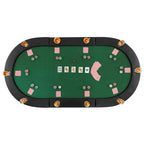 Plateau de table de poker pliable et rembourré Gymax 84 x 42 pour 10 joueurs avec
