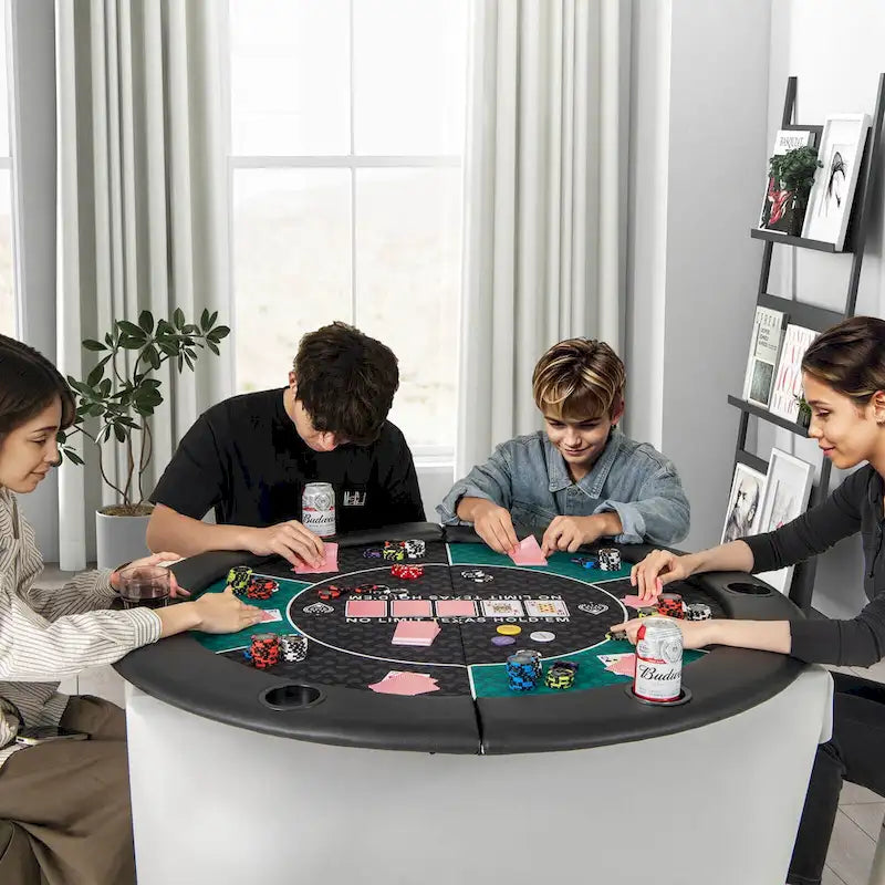 Table de poker pliable Costway 48 pour 6 joueurs avec sac de transport et gobelet inclus - Voir les détails