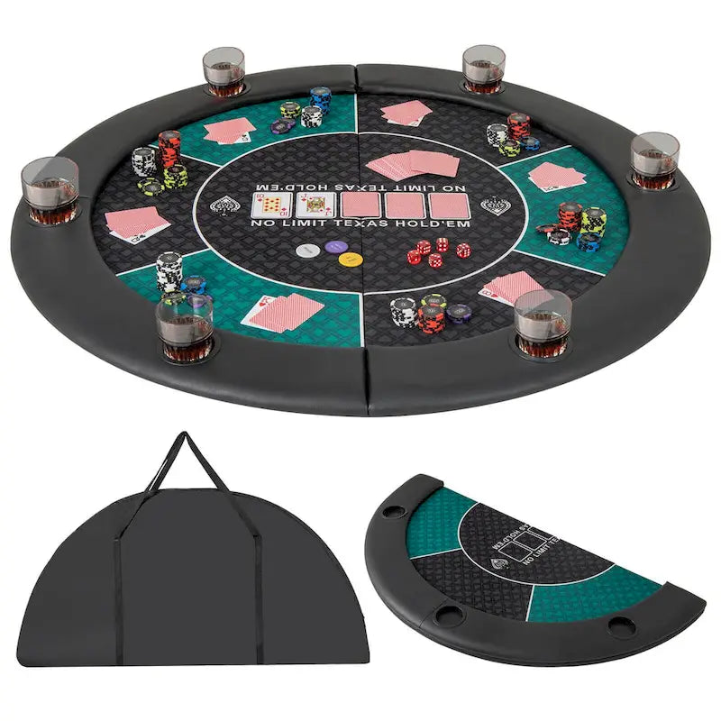 Table de poker pliable Costway 48 pour 6 joueurs avec sac de transport et gobelet inclus - Voir les détails