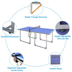Table de ping-pong pliable et portable de 1,83 m (6 pieds) de taille moyenne, avec filet, pour jouer à l'intérieur et à l'extérieur.