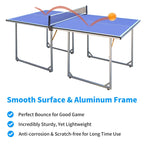 Table de ping-pong pliable et portable de 1,83 m (6 pieds) de taille moyenne, avec filet, pour jouer à l'intérieur et à l'extérieur.