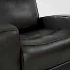 Fauteuil inclinable électrique en cuir pleine fleur de 94 cm de large, avec fonction bascule et port de chargement USB, idéal pour le home cinéma.