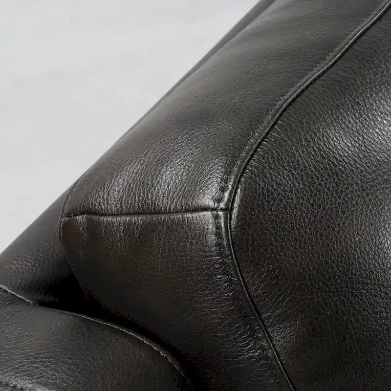 Fauteuil inclinable électrique en cuir pleine fleur de 94 cm de large, avec fonction bascule et port de chargement USB, idéal pour le home cinéma.