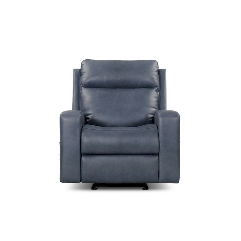 Fauteuil inclinable électrique en cuir pleine fleur de 94 cm de large, avec fonction bascule et port de chargement USB, idéal pour le home cinéma.