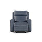 Fauteuil inclinable électrique en cuir pleine fleur de 94 cm de large, avec fonction bascule et port de chargement USB, idéal pour le home cinéma.