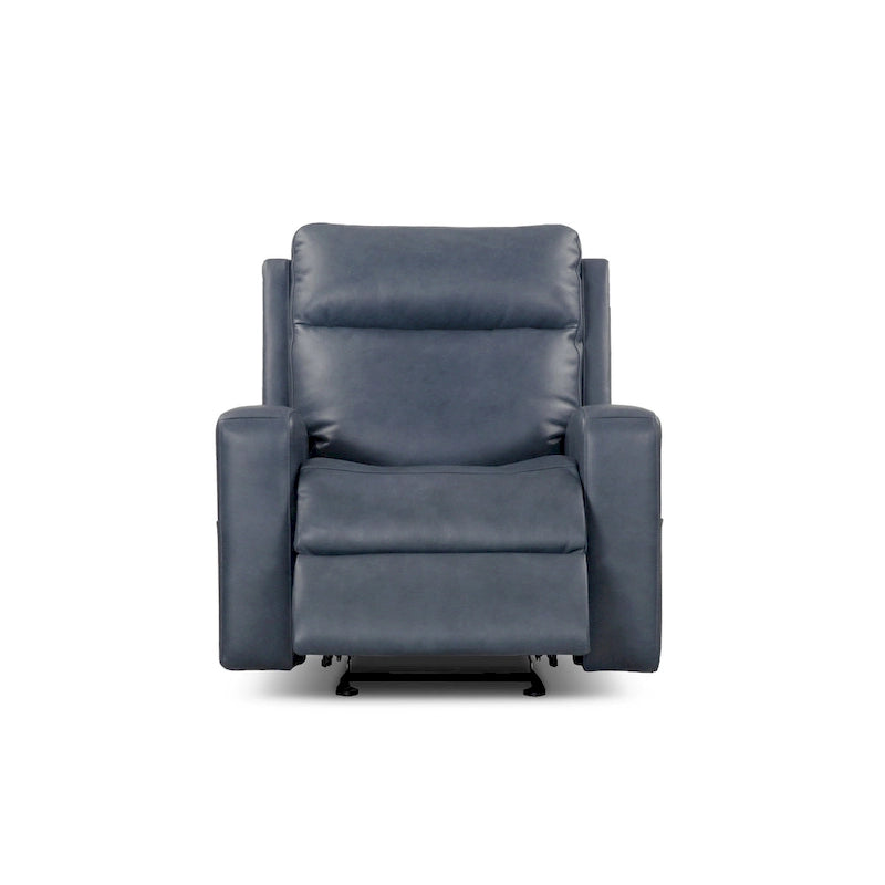 Fauteuil inclinable électrique en cuir pleine fleur de 94 cm de large, avec fonction bascule et port de chargement USB, idéal pour le home cinéma.
