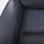 Fauteuil inclinable électrique en cuir pleine fleur de 94 cm de large, avec fonction bascule et port de chargement USB, idéal pour le home cinéma.