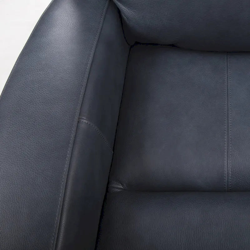 Fauteuil inclinable électrique en cuir pleine fleur de 94 cm de large, avec fonction bascule et port de chargement USB, idéal pour le home cinéma.