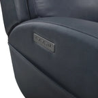 Fauteuil inclinable électrique en cuir pleine fleur de 94 cm de large, avec fonction bascule et port de chargement USB, idéal pour le home cinéma.