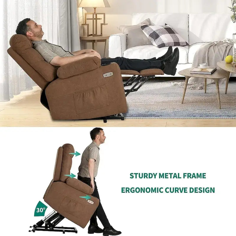 Fauteuil releveur électrique en tissu Moasis pour personnes âgées