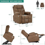Fauteuil releveur électrique en tissu Moasis pour personnes âgées