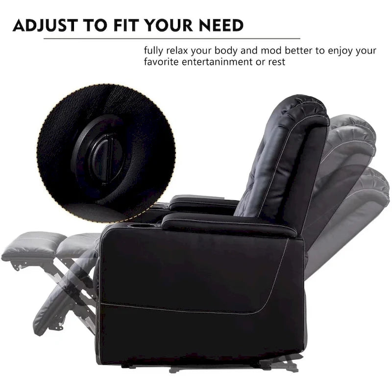 Fauteuils de cinéma maison en cuir respirant avec ports USB et porte-gobelets