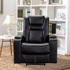 Fauteuils de cinéma maison en cuir respirant avec ports USB et porte-gobelets
