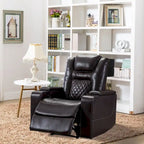 Fauteuils de cinéma maison en cuir respirant avec ports USB et porte-gobelets