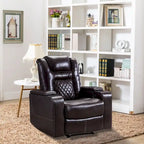 Fauteuils de cinéma maison en cuir respirant avec ports USB et porte-gobelets