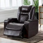 Fauteuils de cinéma maison en cuir respirant avec ports USB et porte-gobelets