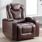 Fauteuils de cinéma maison électriques rembourrés, inclinables, en cuir PU, avec rangement dissimulé dans les accoudoirs