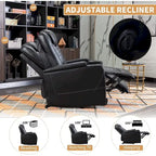 Fauteuils de cinéma maison électriques rembourrés, inclinables, en cuir PU, avec rangement dissimulé dans les accoudoirs