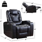 Fauteuils de cinéma maison électriques rembourrés, inclinables, en cuir PU, avec rangement dissimulé dans les accoudoirs