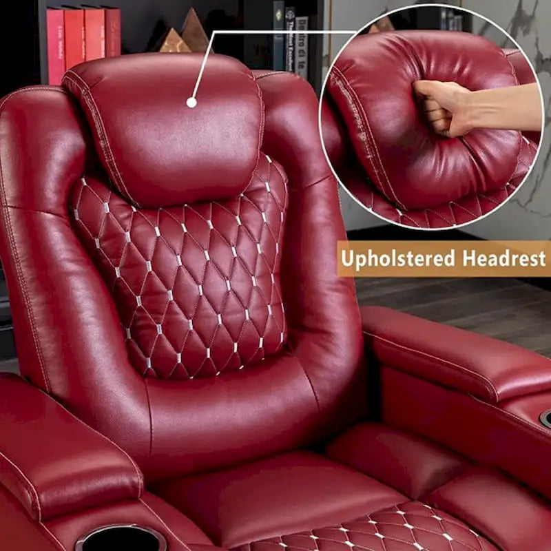 Fauteuils de cinéma maison électriques rembourrés, inclinables, en cuir PU, avec rangement dissimulé dans les accoudoirs
