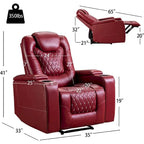 Fauteuils de cinéma maison électriques rembourrés, inclinables, en cuir PU, avec rangement dissimulé dans les accoudoirs