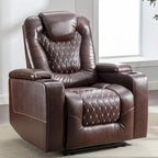 Fauteuils de cinéma maison électriques rembourrés, inclinables, en cuir PU, avec rangement dissimulé dans les accoudoirs