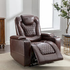 Fauteuils de cinéma maison électriques rembourrés, inclinables, en cuir PU, avec rangement dissimulé dans les accoudoirs