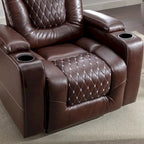 Fauteuils de cinéma maison électriques rembourrés, inclinables, en cuir PU, avec rangement dissimulé dans les accoudoirs