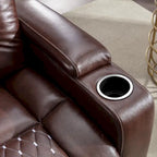 Fauteuils de cinéma maison électriques rembourrés, inclinables, en cuir PU, avec rangement dissimulé dans les accoudoirs