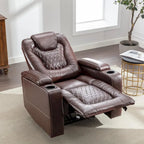 Fauteuils de cinéma maison électriques rembourrés, inclinables, en cuir PU, avec rangement dissimulé dans les accoudoirs