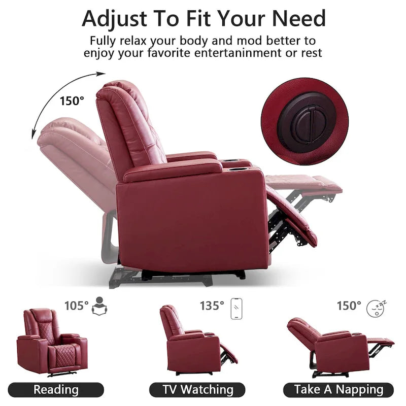Fauteuil inclinable électrique de cinéma avec ports USB et porte-gobelets