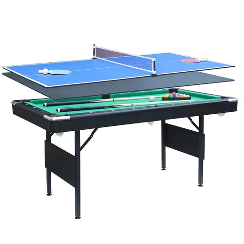 Table de jeu portable 3 en 1 de 65,7 pouces (billard, ping-pong, table de jeu pour la maison) - Non disponible