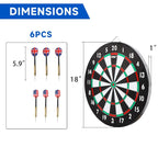 Jeu de fléchettes et de baseball en papier GSE 18 (2 en 1). Cible double face avec six fléchettes à pointe acier 17G - 45,7 cm (18 pouces)