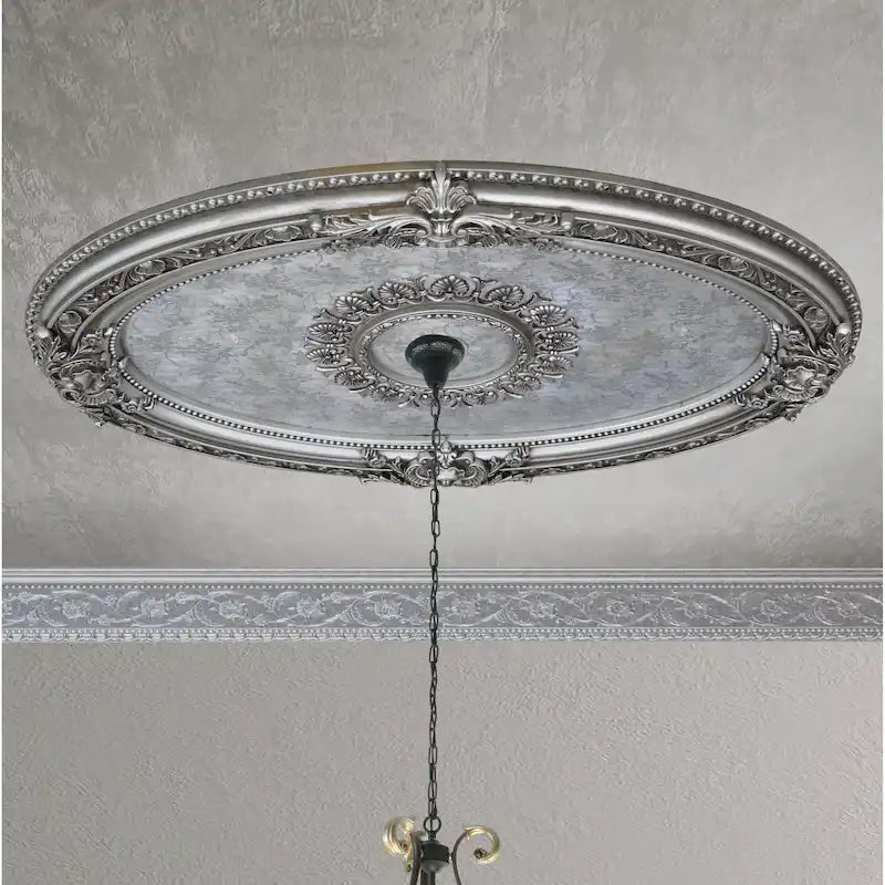 Golden Rocaille Oval Chandelier Ceiling Medallion