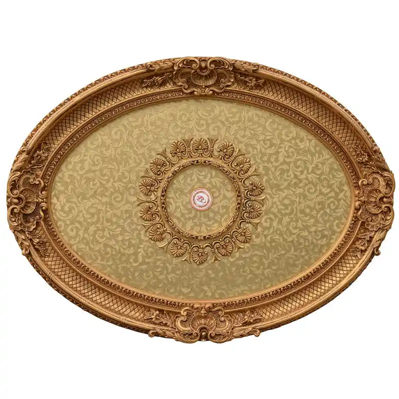 Golden Rocaille Oval Chandelier Ceiling Medallion