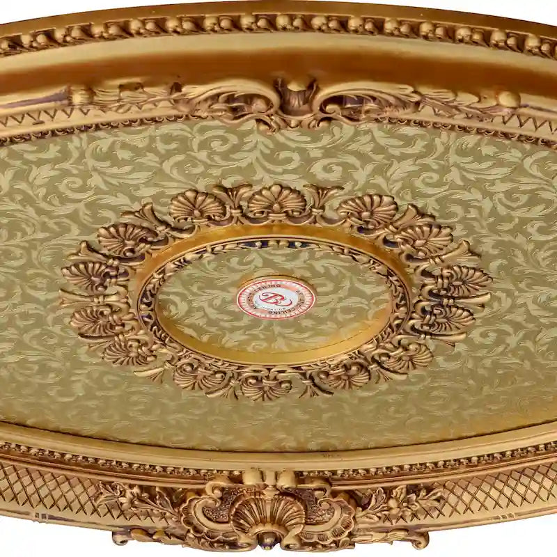 Golden Rocaille Oval Chandelier Ceiling Medallion