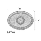 Médaillon de plafond ovale en forme de rocaille dorée