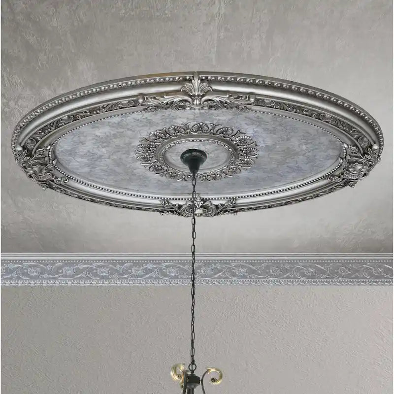Golden Rocaille Oval Chandelier Ceiling Medallion