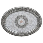 Médaillon de plafond ovale en forme de rocaille dorée