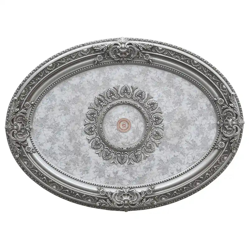 Golden Rocaille Oval Chandelier Ceiling Medallion