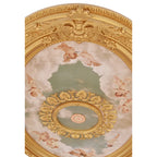 Médaillon de plafond ovale en forme de rocaille dorée