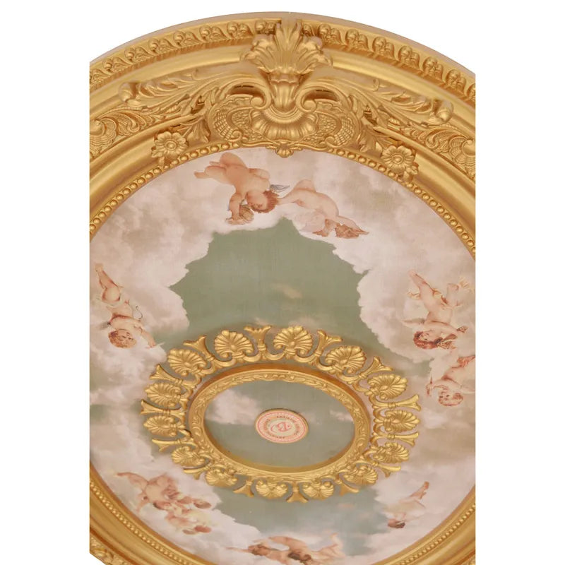Golden Rocaille Oval Chandelier Ceiling Medallion