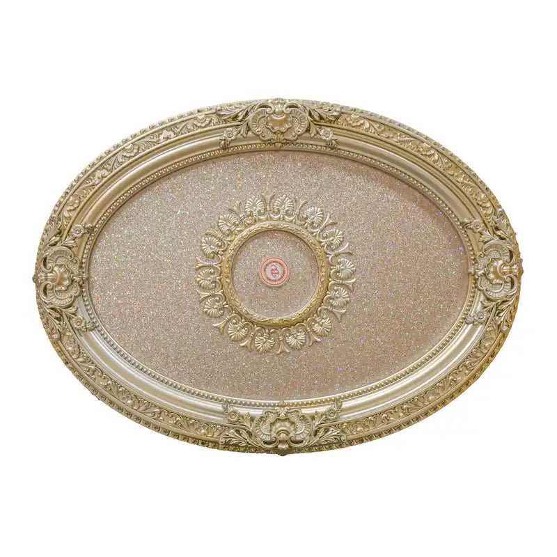 Golden Rocaille Oval Chandelier Ceiling Medallion