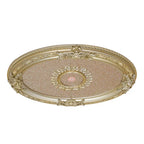 Médaillon de plafond ovale en forme de rocaille dorée