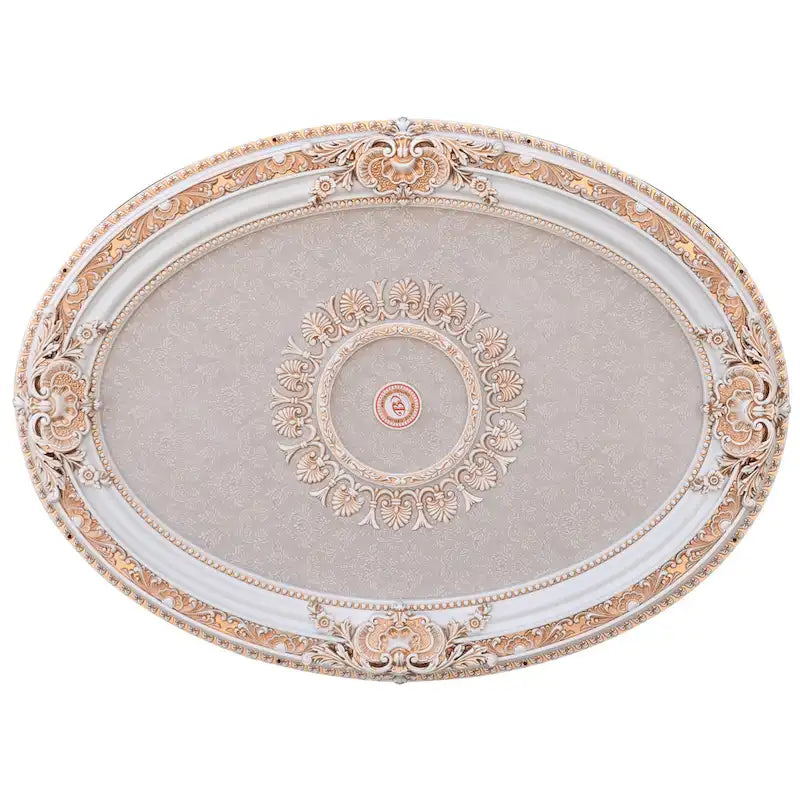 Golden Rocaille Oval Chandelier Ceiling Medallion
