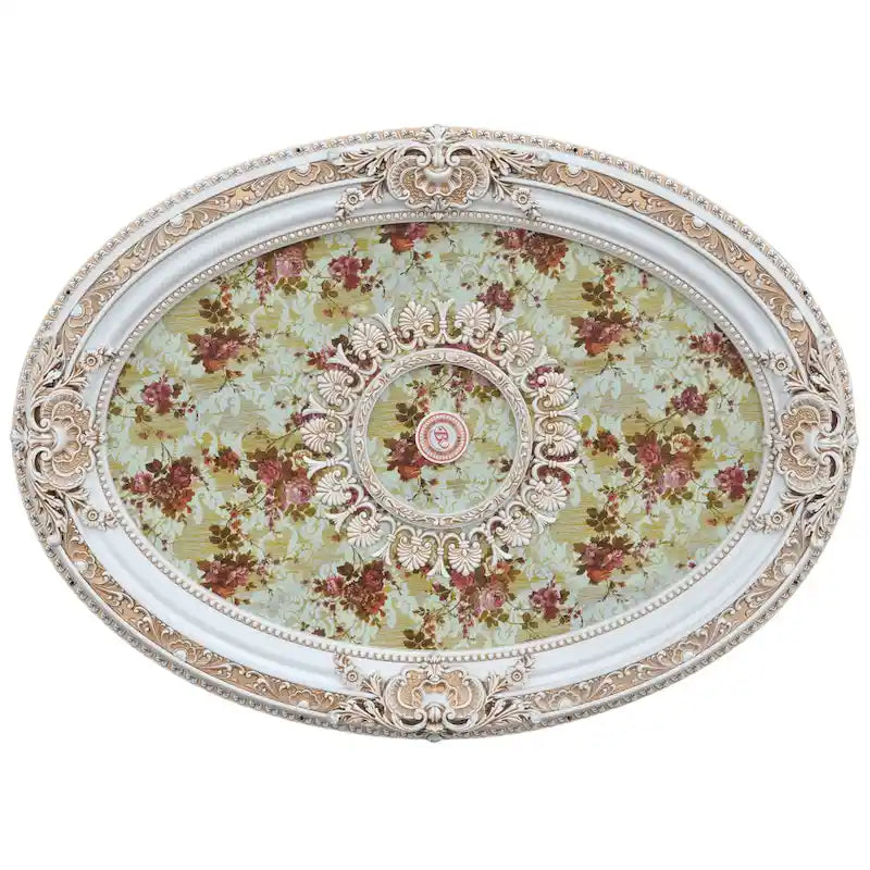 Golden Rocaille Oval Chandelier Ceiling Medallion