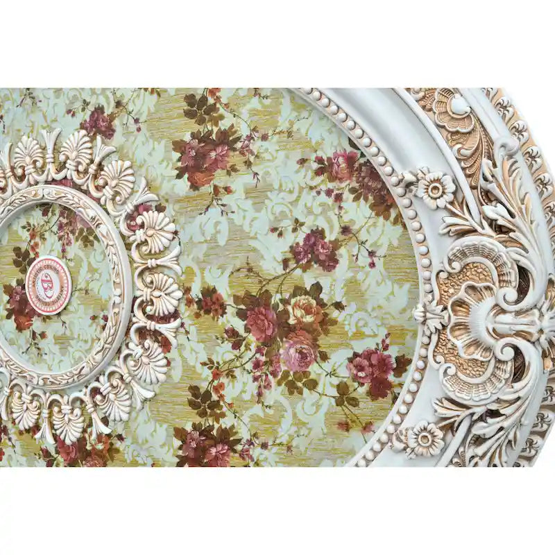 Golden Rocaille Oval Chandelier Ceiling Medallion