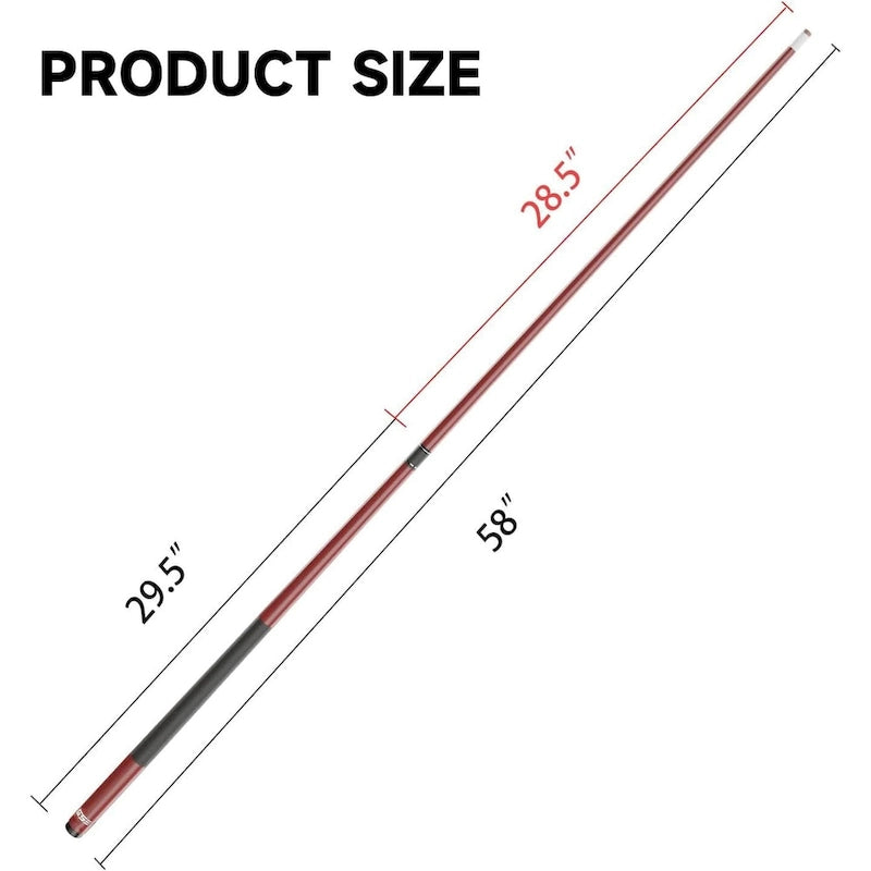 Queue de billard GSE 58 en composite de graphite et fibre de verre, 2 pièces, pour hommes et femmes, idéale pour une utilisation à domicile ou dans un bar/établissement commercial.