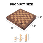 Jeu d'échecs de voyage magnétique GSE 10, jeu d'échecs en bois avec tiroirs, jeu d'échecs portable classique
