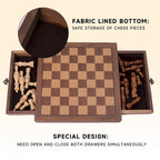 Jeu d'échecs de voyage magnétique GSE 10, jeu d'échecs en bois avec tiroirs, jeu d'échecs portable classique